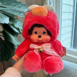 Large Monchhichi Elmo Sesame Street plushie